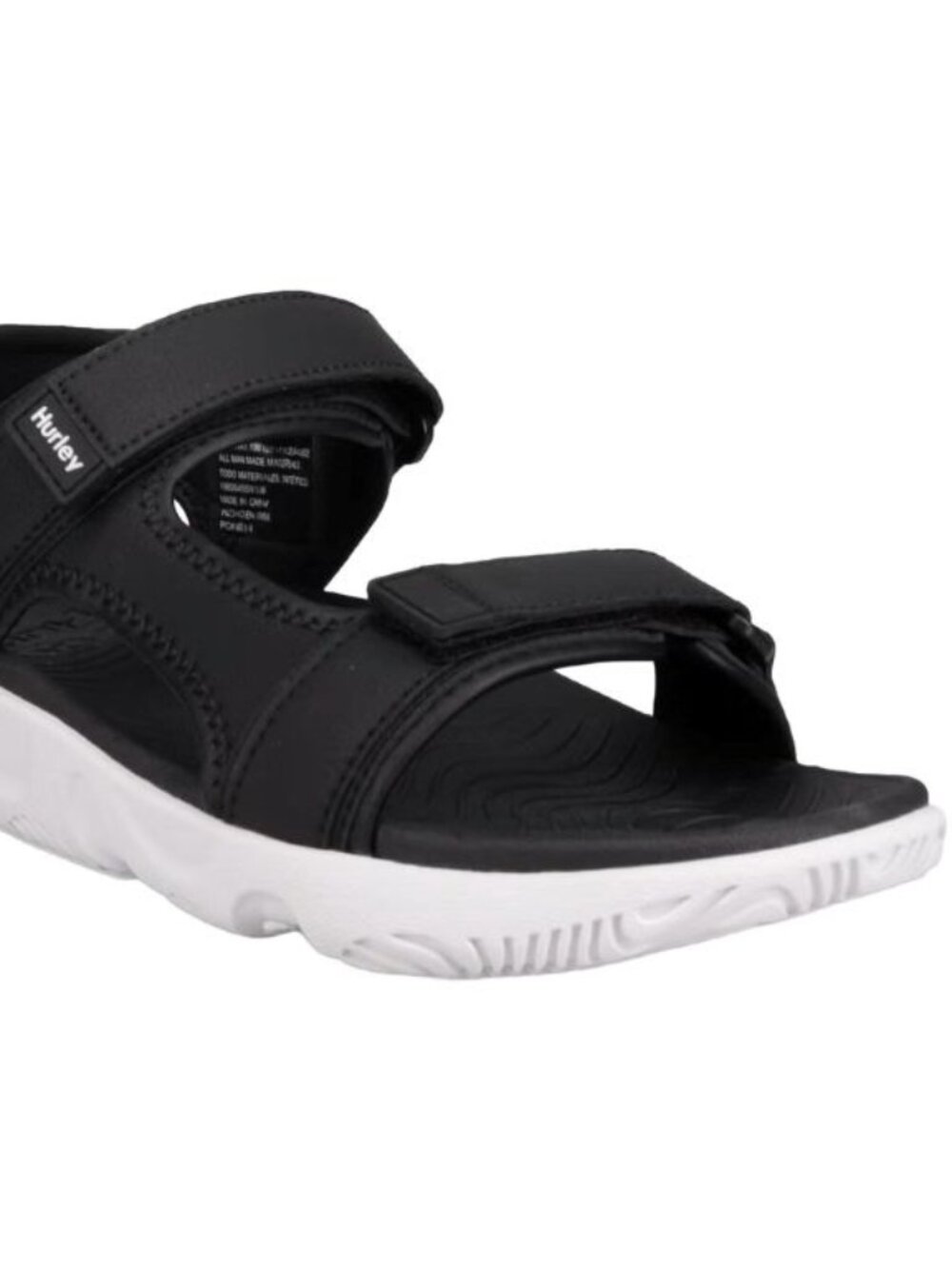 Hurley Men's Strap Sandals Adjustable Comfort Sport Back Strap Black 10, NWT